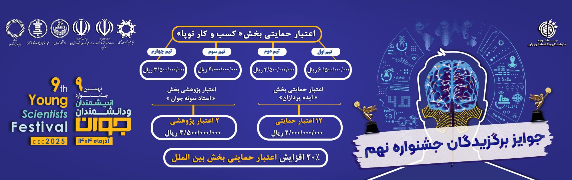 جوایز جشنواره نهم - بنر سایت